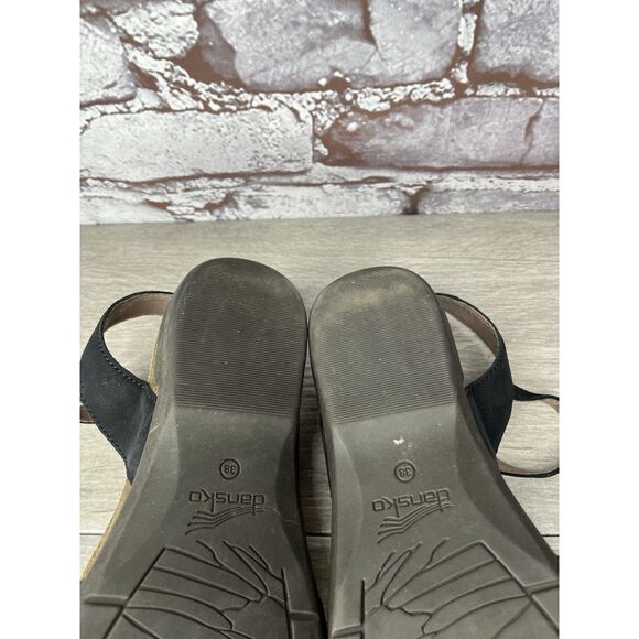 Dansko Rowan Black Leather Waxy MaryJane Closed Toe Sandal Women sz 38EU/7.5M US - Picture 10 of 16